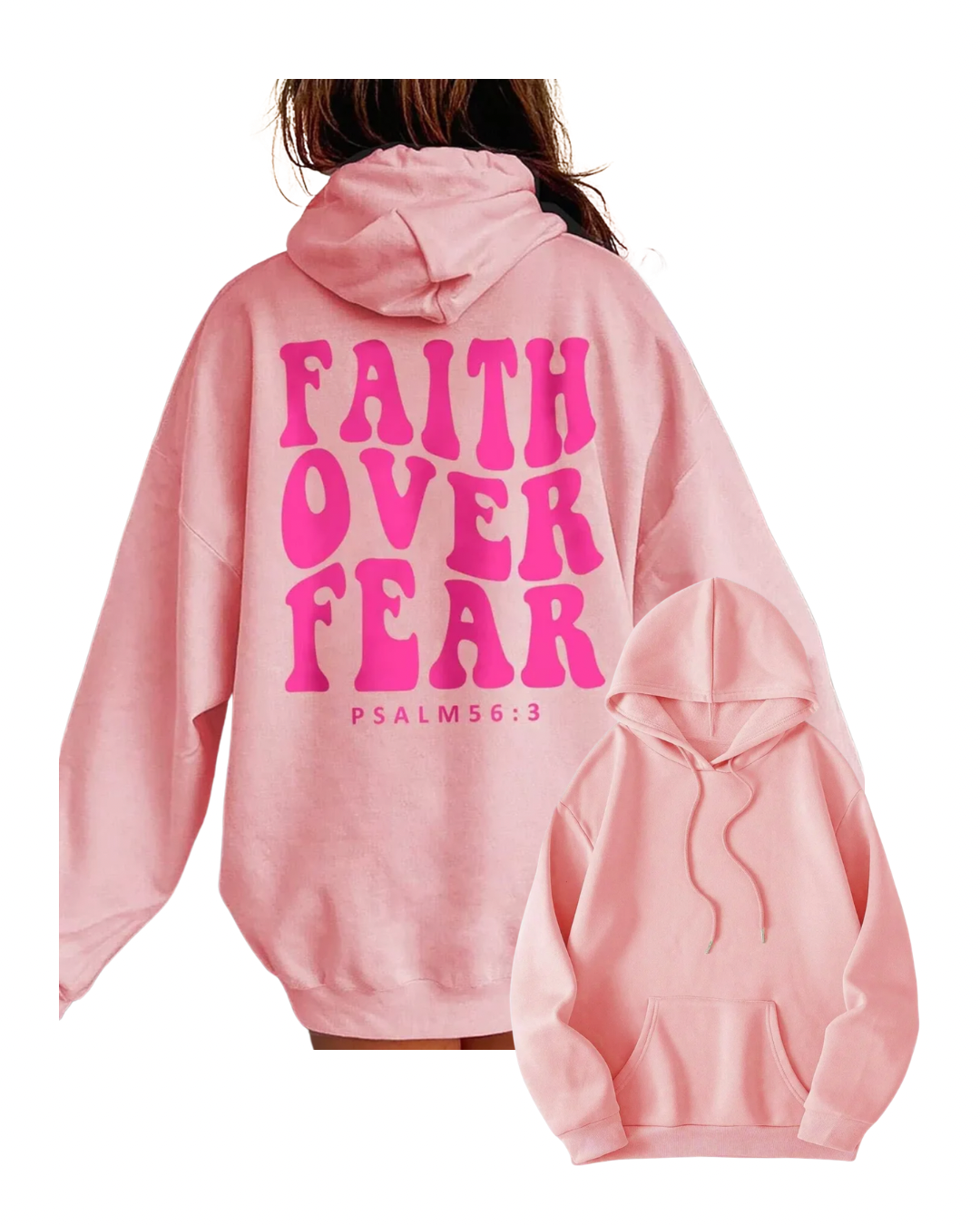 FAITH OVER FEAR Dropped Shoulder Hoodie