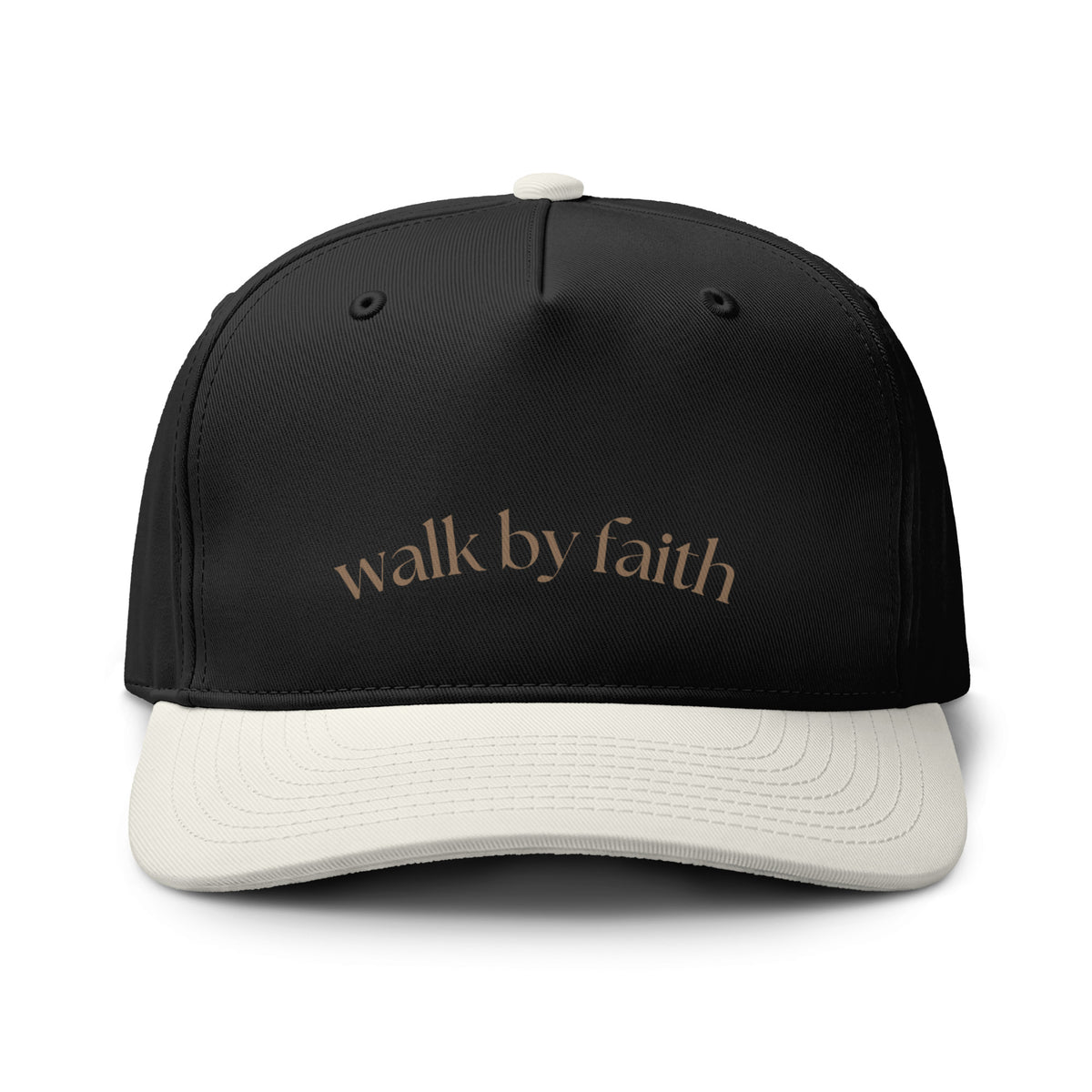 Walk by Faith neutral two-tone Christian baseball cap 