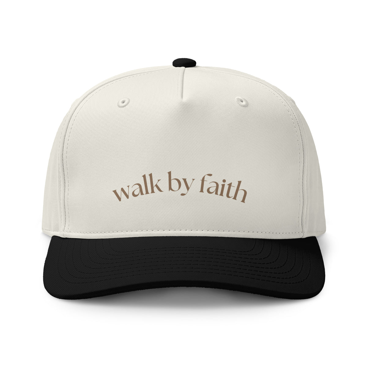 Walk by Faith neutral two-tone Christian baseball cap 