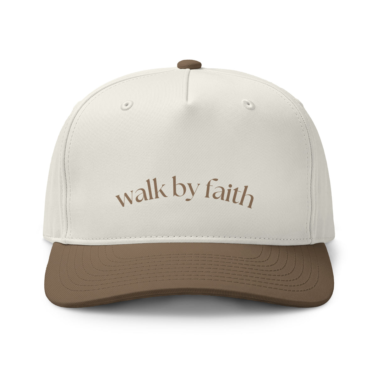 Walk by Faith neutral two-tone Christian baseball cap 