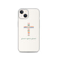 Grace upon grace Christian iPhone case with colorful floral cross design