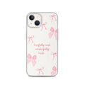Fearfully and wonderfully made Christian iPhone case with pink bow pattern