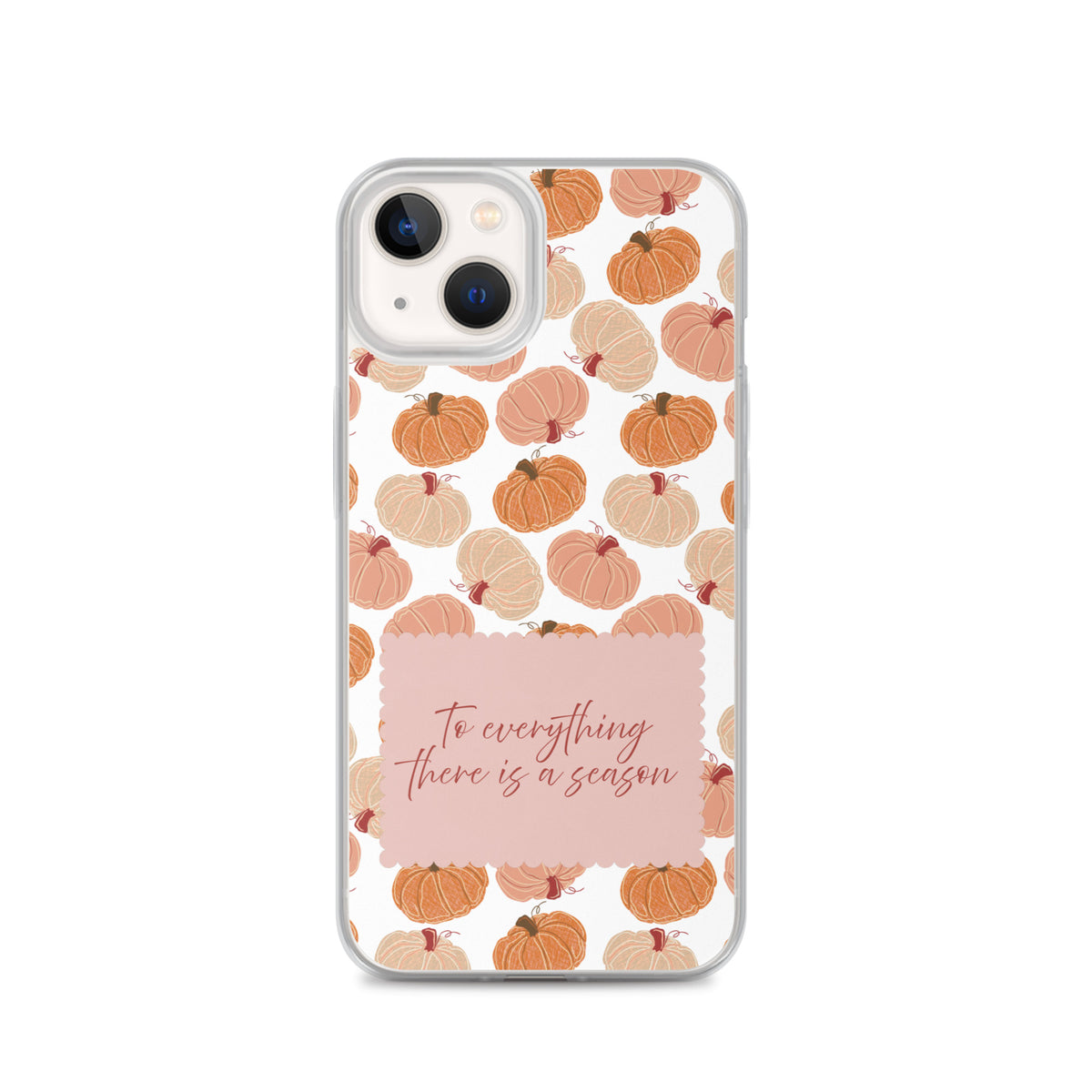 Fall Christian iPhone case with pumpkin pattern and To Everything There Is a Season design