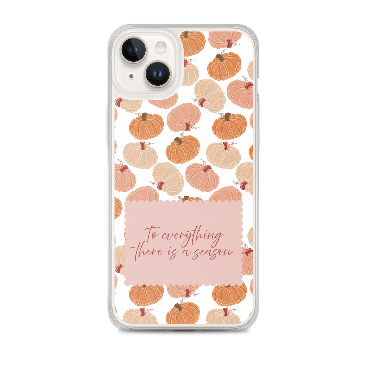 Fall Christian iPhone case with pumpkin pattern and To Everything There Is a Season design