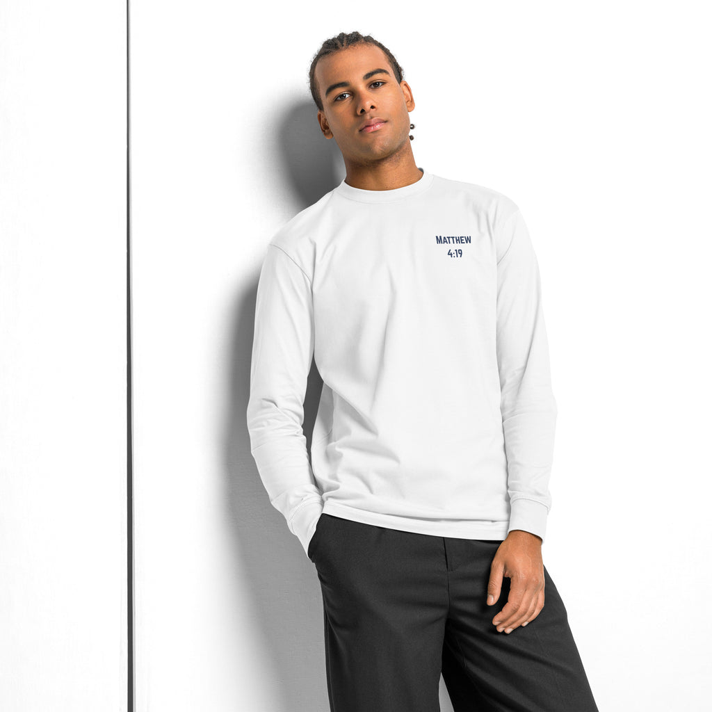 Men’s Fisher of Men Christian long sleeve shirt inspired by Matthew 4:19