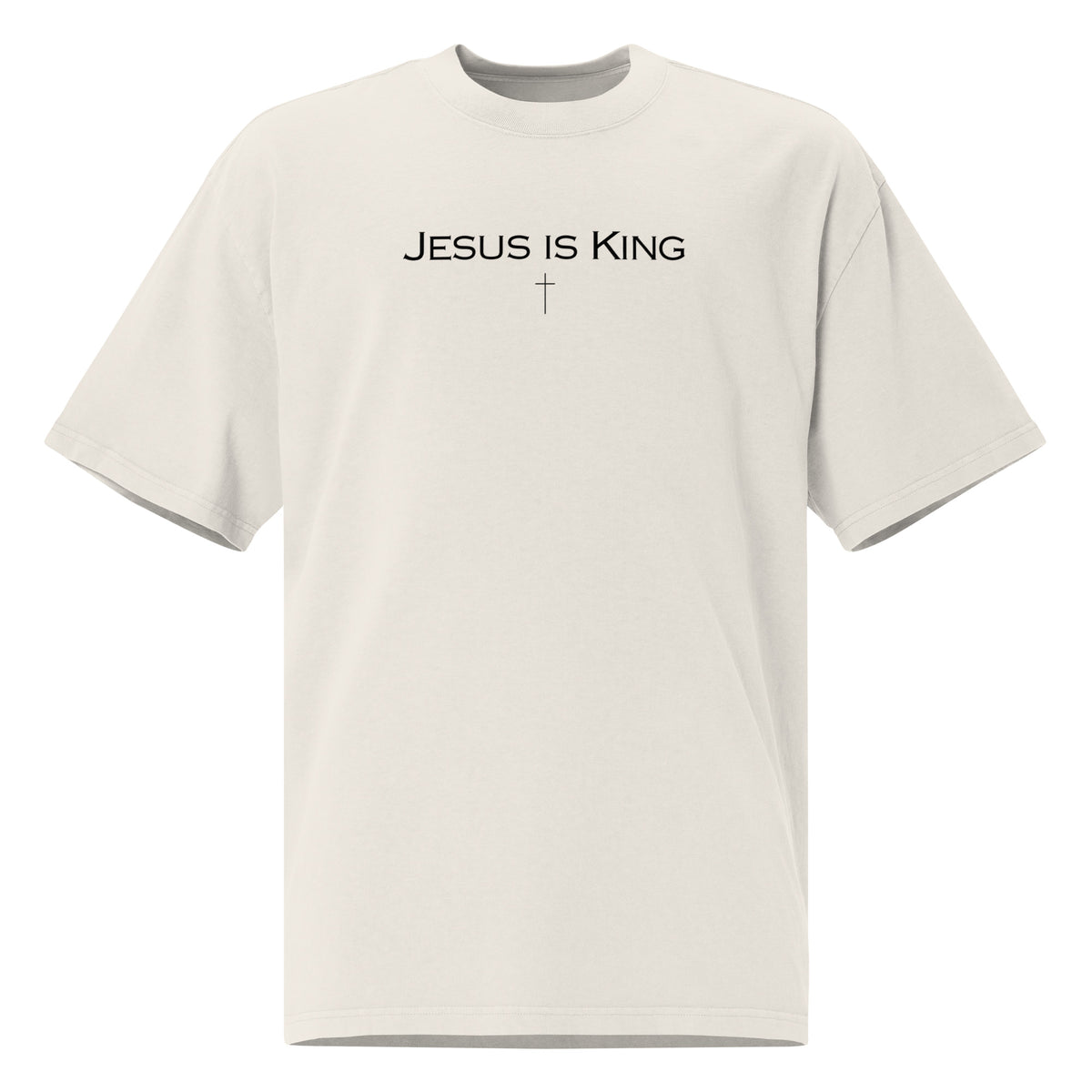 Jesus Is King men’s Christian oversized t-shirt – minimalist faith graphic tee