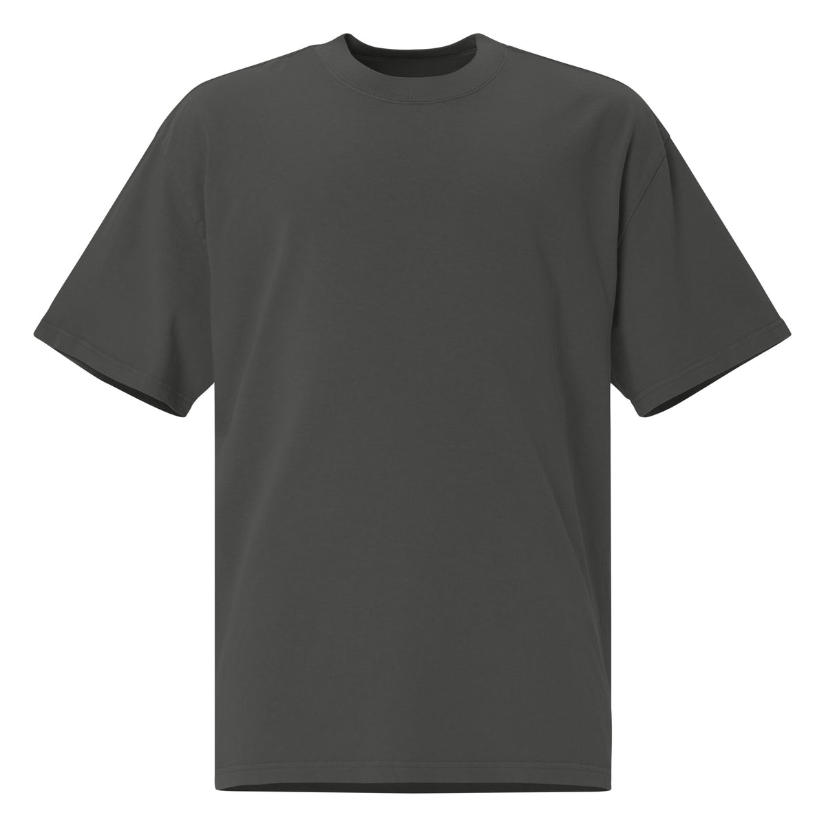 Men’s faded gray oversized Christian t-shirt featuring a large “Love the Lord your God” and “Love your neighbor as yourself” scripture design on the back.