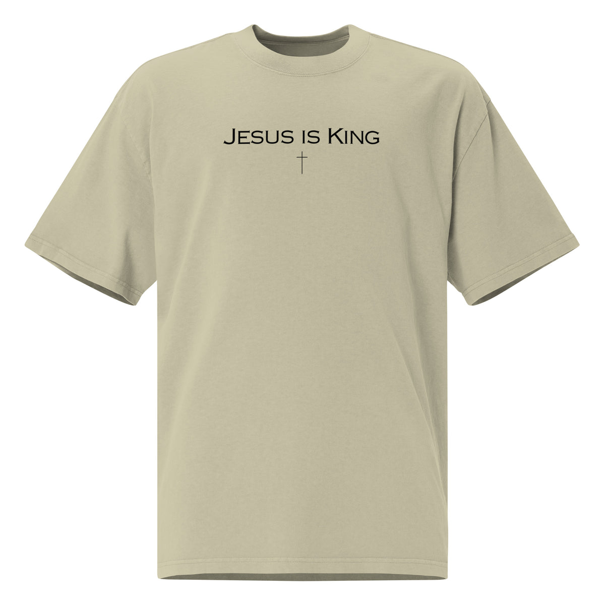 Jesus Is King men’s Christian oversized t-shirt – minimalist faith graphic tee