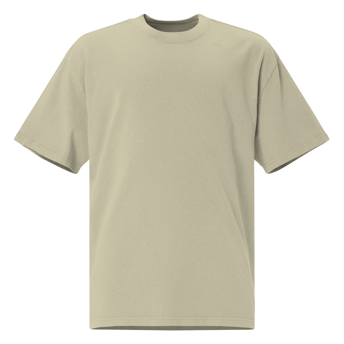 Men’s light green oversized Christian t-shirt featuring a large “Love the Lord your God” and “Love your neighbor as yourself” scripture design on the back.