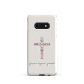 Grace Upon Grace Christian Samsung phone case with colorful floral cross design
