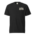 Black Comfort Colors Christian t-shirt with “Love God Love People” printed on the front chest and Matthew 22:37–39 inspired scripture design on the back.