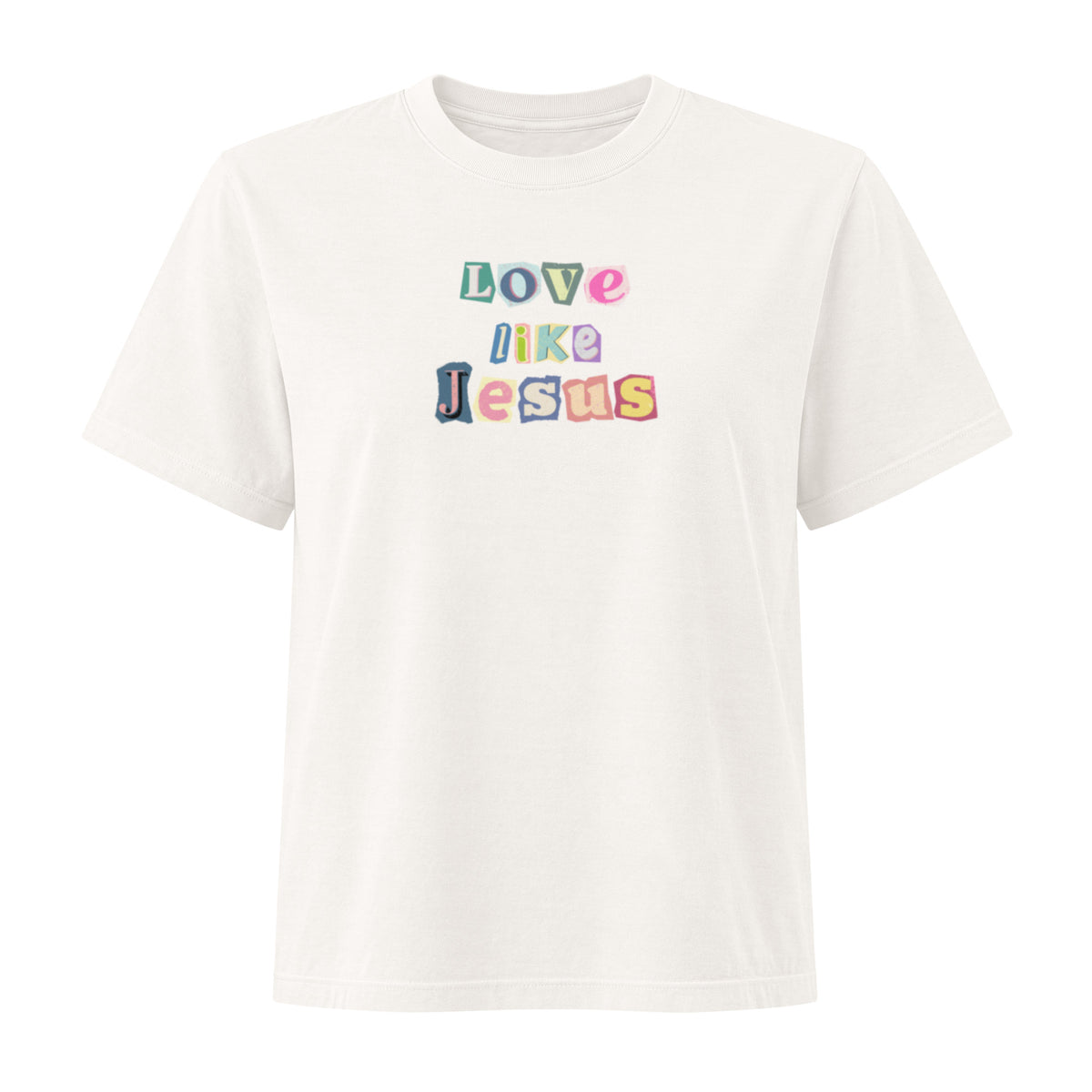 Love Like Jesus Women’s Christian T-Shirt – Colorful Faith Graphic Tee