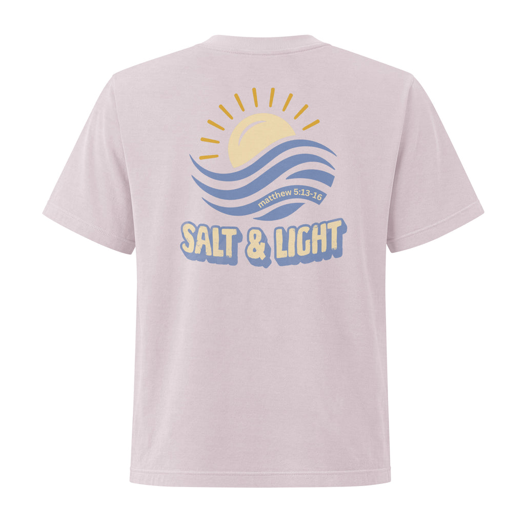 Salt & Light Matthew 5:13–16 Christian t-shirt with sun and waves design