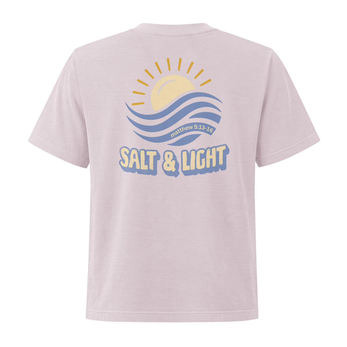 Salt & Light Matthew 5:13–16 Christian t-shirt with sun and waves design