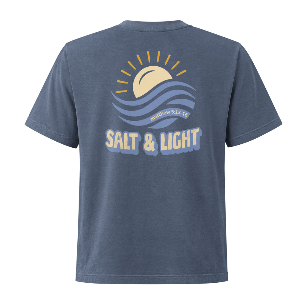 Salt & Light Matthew 5:13–16 Christian t-shirt with sun and waves design